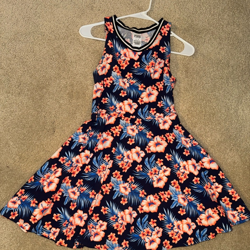 PINK Victoria's Secret Floral Mini Dress - Navy and Coral